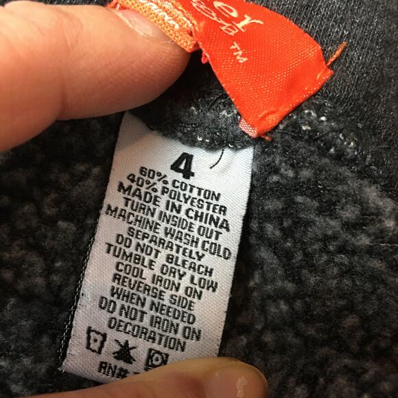 Butter Super Soft Girls Logo Fleece Elastic Waist Black Sweat Shorts Size 4 - Picture 4 of 4